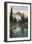 'Mount Rainier and Reflection Lake', c1916-Asahel Curtis-Framed Premium Photographic Print