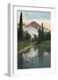 'Mount Rainier and Reflection Lake', c1916-Asahel Curtis-Framed Premium Photographic Print