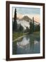 'Mount Rainier and Reflection Lake', c1916-Asahel Curtis-Framed Photographic Print