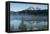 Mount Rainier and Reflection Lake, Mount Rainier National Park, Washington-Michel Hersen-Framed Stretched Canvas