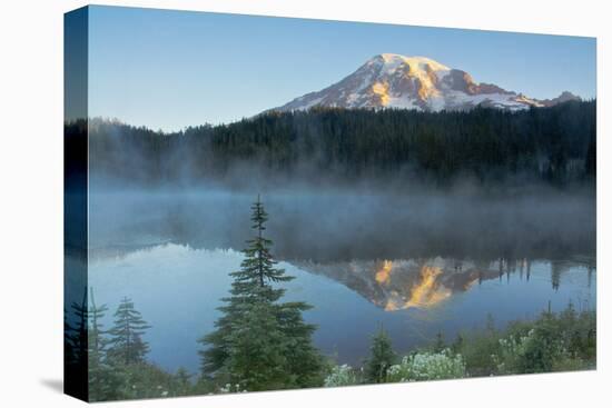 Mount Rainier and Reflection Lake, Mount Rainier National Park, Washington-Michel Hersen-Stretched Canvas