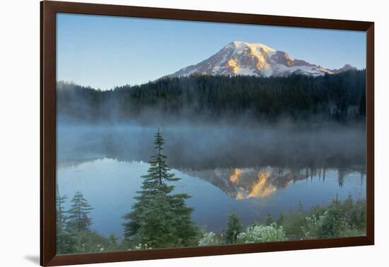 Mount Rainier and Reflection Lake, Mount Rainier National Park, Washington-Michel Hersen-Framed Photographic Print