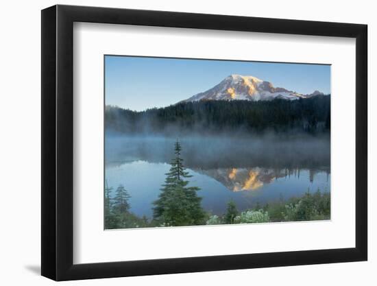 Mount Rainier and Reflection Lake, Mount Rainier National Park, Washington-Michel Hersen-Framed Photographic Print