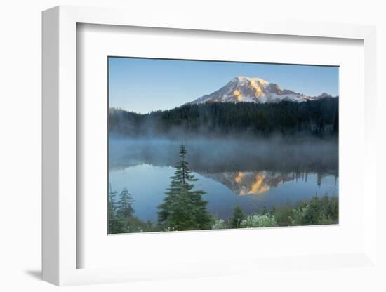 Mount Rainier and Reflection Lake, Mount Rainier National Park, Washington-Michel Hersen-Framed Photographic Print