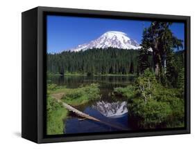 Mount Rainier and Reflection Lake-Terry Eggers-Framed Stretched Canvas