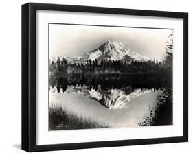 Mount Rainier From Spanaway Lake, 1922-Asahel Curtis-Framed Giclee Print