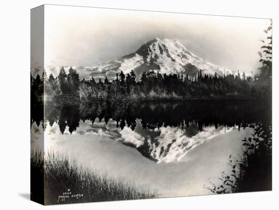 Mount Rainier From Spanaway Lake, 1922-Asahel Curtis-Stretched Canvas