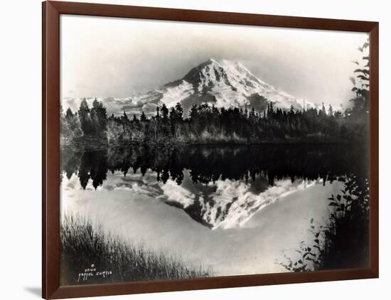 Mount Rainier From Spanaway Lake, 1922-Asahel Curtis-Framed Giclee Print