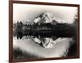 Mount Rainier From Spanaway Lake, 1922-Asahel Curtis-Framed Giclee Print