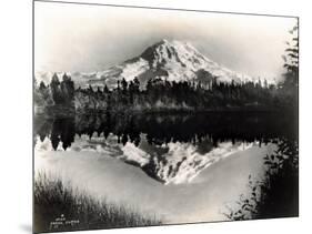 Mount Rainier From Spanaway Lake, 1922-Asahel Curtis-Mounted Giclee Print