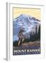 Mount Rainier, Hiker-Lantern Press-Framed Art Print