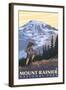 Mount Rainier, Hiker-Lantern Press-Framed Art Print