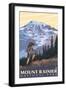 Mount Rainier, Hiker-Lantern Press-Framed Art Print