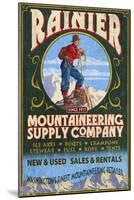 Mount Rainier - Mountaineering Supply Company-Lantern Press-Mounted Art Print