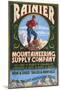 Mount Rainier - Mountaineering Supply Company-Lantern Press-Mounted Art Print