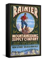 Mount Rainier - Mountaineering Supply Company-Lantern Press-Framed Stretched Canvas