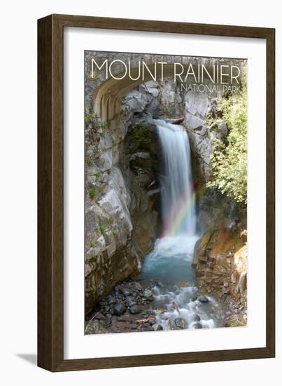 Mount Rainier National Park - Christine Falls-Lantern Press-Framed Art Print