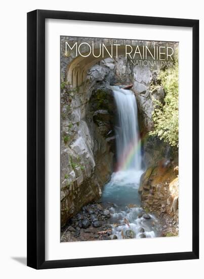 Mount Rainier National Park - Christine Falls-Lantern Press-Framed Art Print