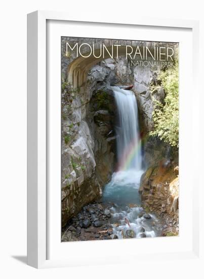 Mount Rainier National Park - Christine Falls-Lantern Press-Framed Art Print