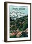 Mount Rainier National Park, Washington - Painterly National Park Series-Lantern Press-Framed Art Print