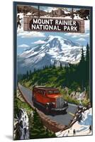 Mount Rainier National Park-Lantern Press-Mounted Art Print