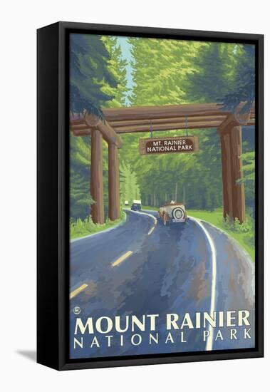 Mount Rainier, Nisqually Entrance-Lantern Press-Framed Stretched Canvas