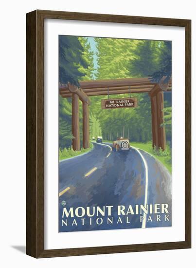 Mount Rainier, Nisqually Entrance-Lantern Press-Framed Art Print