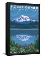 Mount Rainier, Reflection Lake-null-Framed Poster