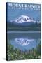 Mount Rainier, Reflection Lake-Lantern Press-Stretched Canvas