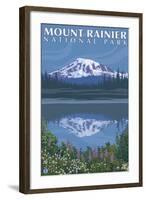 Mount Rainier, Reflection Lake-Lantern Press-Framed Art Print