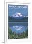 Mount Rainier, Reflection Lake-Lantern Press-Framed Art Print