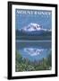 Mount Rainier, Reflection Lake-Lantern Press-Framed Art Print