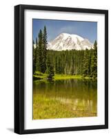 Mount Rainier, Reflection Lakes, Mount Rainier National Park, Washington State, USA-Michel Hersen-Framed Photographic Print