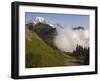 Mount Rainier rises above a fog bank, Tatoosh Wilderness, Washington State, USA-Janis Miglavs-Framed Photographic Print