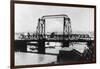 Mount Rainier View from the City through Bridge - Tacoma, WA-Lantern Press-Framed Art Print