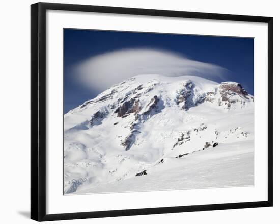 Mount Rainier with Lenticular Cloud over Summit, Mount Rainier National Park, Washington, Usa-Jamie & Judy Wild-Framed Photographic Print