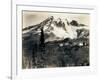 Mount Rainier with Paradise Inn in Foreground, 1922-Asahel Curtis-Framed Giclee Print