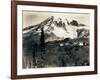 Mount Rainier with Paradise Inn in Foreground, 1922-Asahel Curtis-Framed Giclee Print