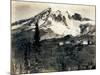 Mount Rainier with Paradise Inn in Foreground, 1922-Asahel Curtis-Mounted Giclee Print