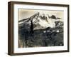 Mount Rainier with Paradise Inn in Foreground, 1922-Asahel Curtis-Framed Giclee Print