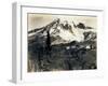 Mount Rainier with Paradise Inn in Foreground, 1922-Asahel Curtis-Framed Giclee Print