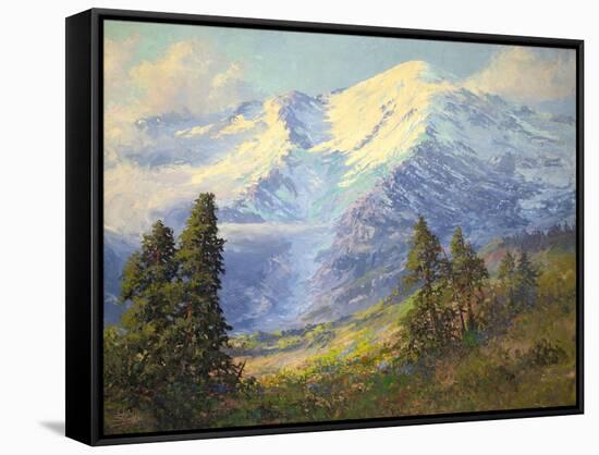 Mount Rainier-Lionel E. Salmon-Framed Stretched Canvas