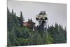 Mount Roberts Tramway cable car approaches top station, surrounded by forest, Juneau, Alaska, Unite-Eleanor Scriven-Mounted Photographic Print