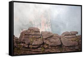 Mount Roraima Landscape with Clouds Background-zanskar-Framed Stretched Canvas