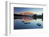 Mount Rundle Reflected in Two Jack Lake at Sunrise-Miles-Framed Photographic Print