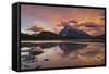 Mount Rundle Rising Above Vermillion Lakes Drive at Sunset-Neale Clark-Framed Stretched Canvas