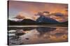 Mount Rundle Rising Above Vermillion Lakes Drive at Sunset-Neale Clark-Stretched Canvas