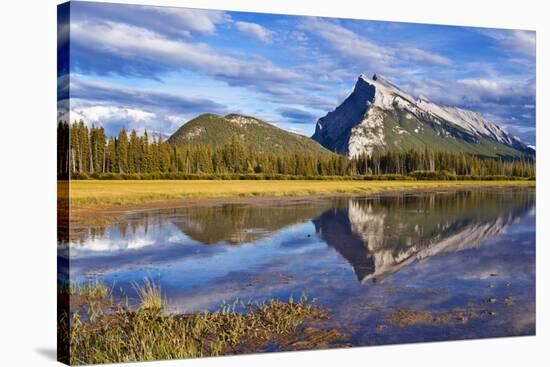 Mount Rundle Rising Above Vermillion Lakes Drive-Neale Clark-Stretched Canvas