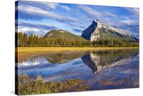 Mount Rundle Rising Above Vermillion Lakes Drive-Neale Clark-Stretched Canvas