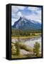 Mount Rundle Rising Above Vermillion Lakes Drive-Neale Clark-Framed Stretched Canvas